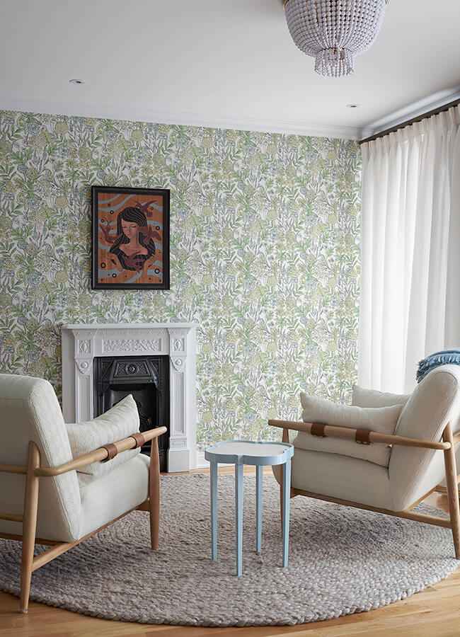 Goldfinch Green Birds and Blooms Wallpaper - York Wallcoverings - 4148-27412 - York Wallcoverings Wallpaper
