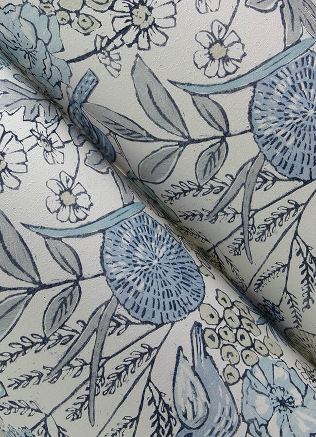goldfinch-blue-birds-and-blooms-wallpaper-york-wallcoverings-4148-27414 - York Wallcoverings Wallpaper