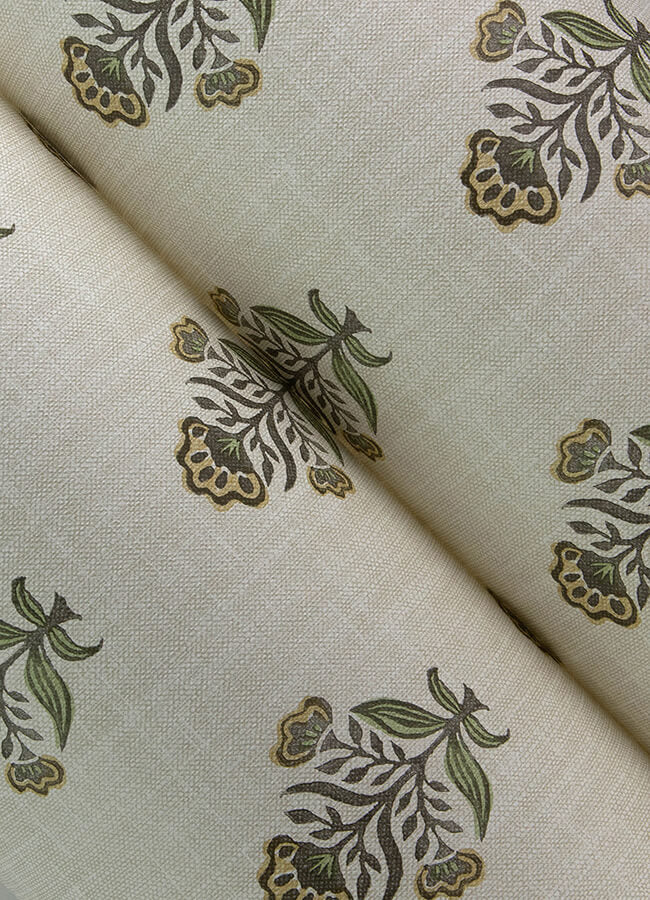 hollyhock-honey-floral-crest-wallpaper-york-wallcoverings-4148-27416 - York Wallcoverings Wallpaper