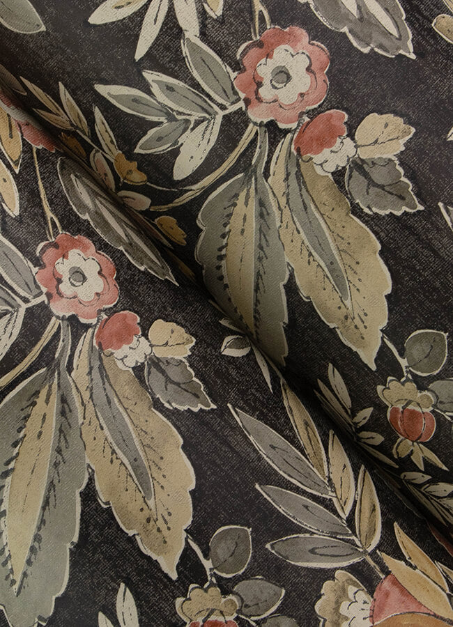 begonia-black-floral-trail-wallpaper-york-wallcoverings-4148-27421 - York Wallcoverings Wallpaper