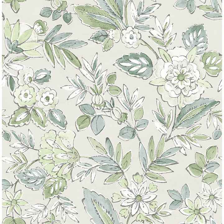 Begonia Sea Green Floral Trail Wallpaper - York Wallcoverings - 4148-27424 - York Wallcoverings Wallpaper