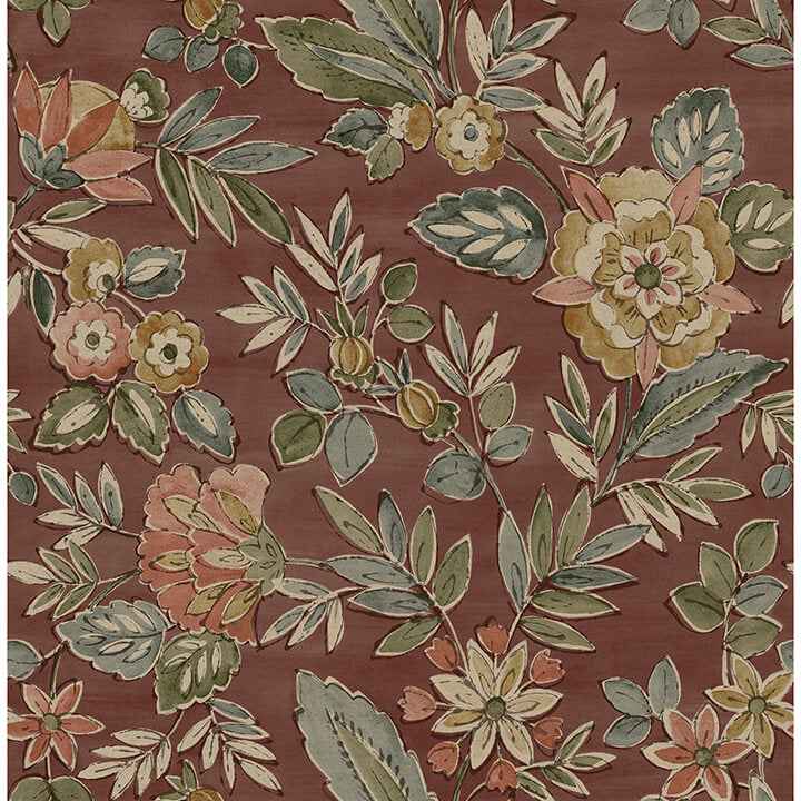 Begonia Red Floral Trail Wallpaper - York Wallcoverings - 4148-27425