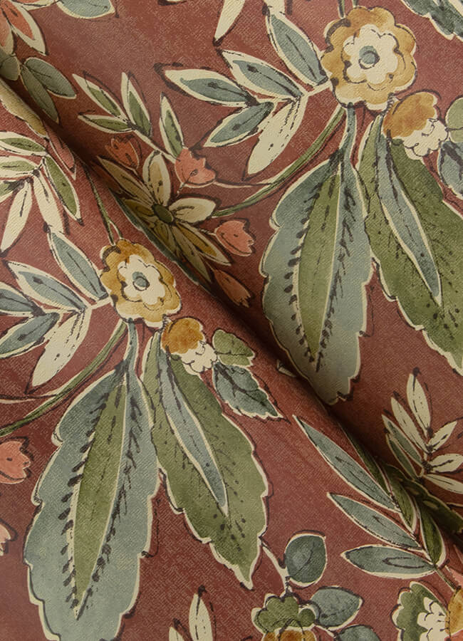 begonia-red-floral-trail-wallpaper-york-wallcoverings-4148-27425 - York Wallcoverings Wallpaper