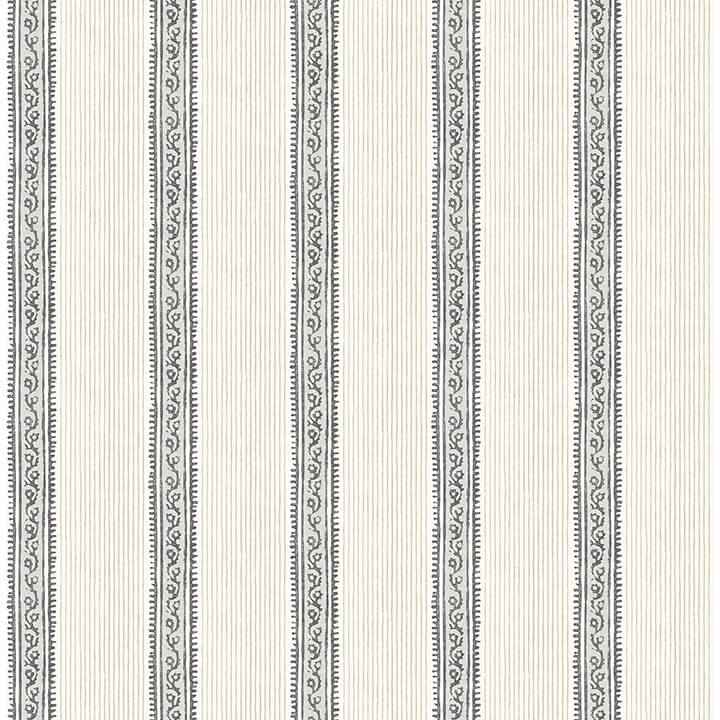 Mandevilla Black Vine Stripe Wallpaper - York Wallcoverings - 4148-27426