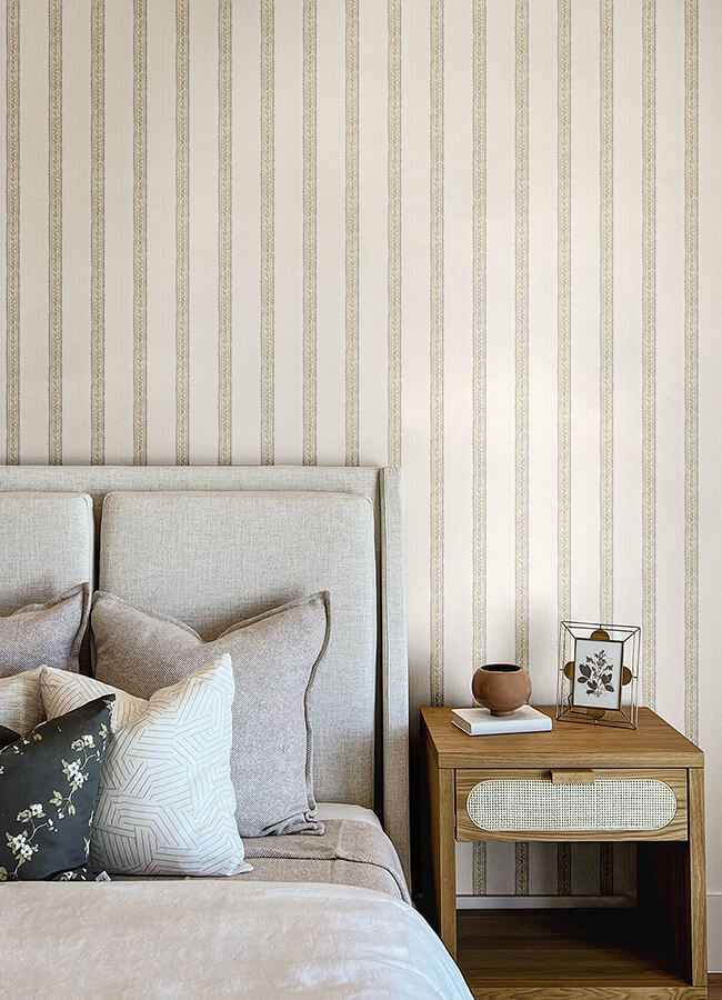 Mandevilla Honey Vine Stripe Wallpaper - York Wallcoverings - 4148-27430 - York Wallcoverings Wallpaper