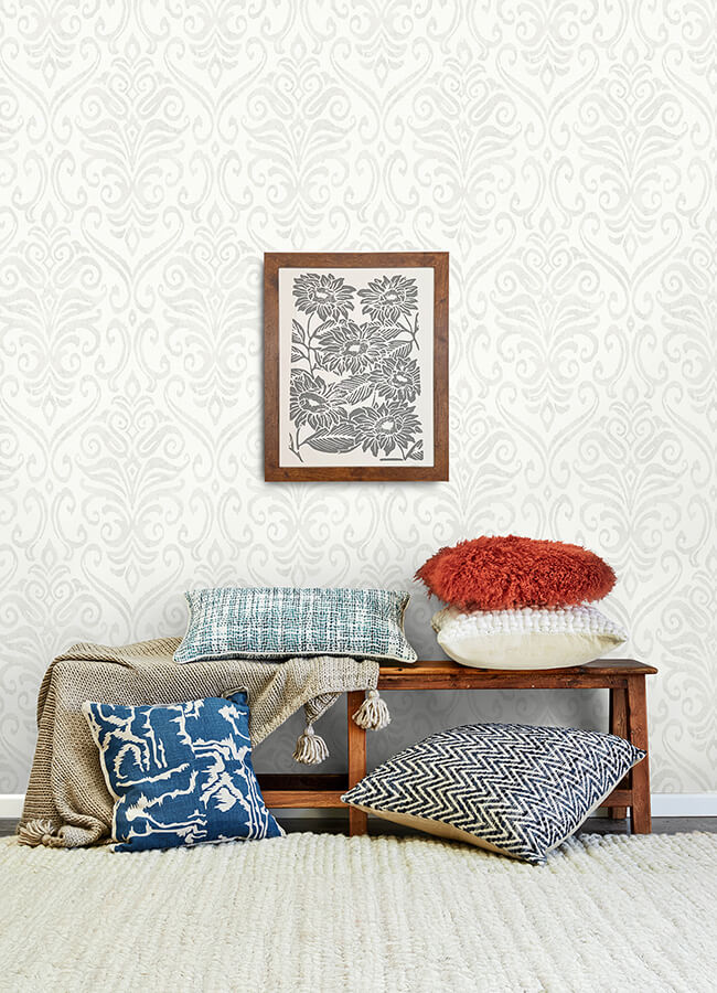 adavu-dove-damask-wallpaper-york-wallcoverings-4148-27437 - York Wallcoverings Wallpaper