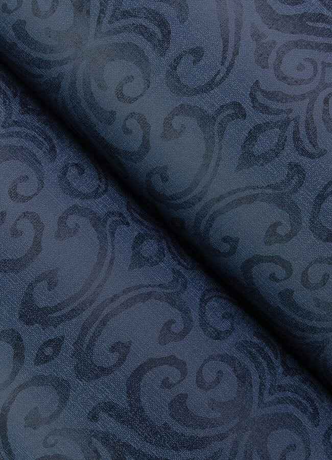 Adavu Blue Damask Wallpaper - York Wallcoverings - 4148-27438 - York Wallcoverings Wallpaper