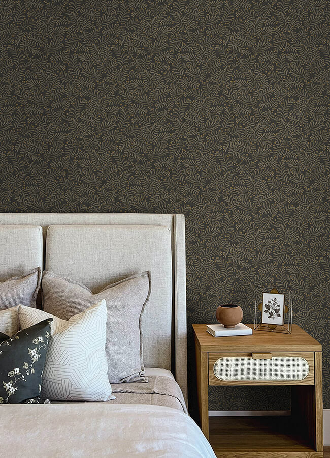 chrysantha-black-berry-branches-wallpaper-york-wallcoverings-4148-27442 - York Wallcoverings Wallpaper