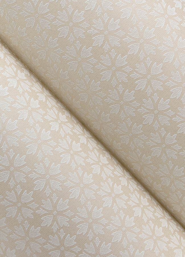 phlox-khaki-floral-stamp-wallpaper-york-wallcoverings-4148-27455 - York Wallcoverings Papel pintado