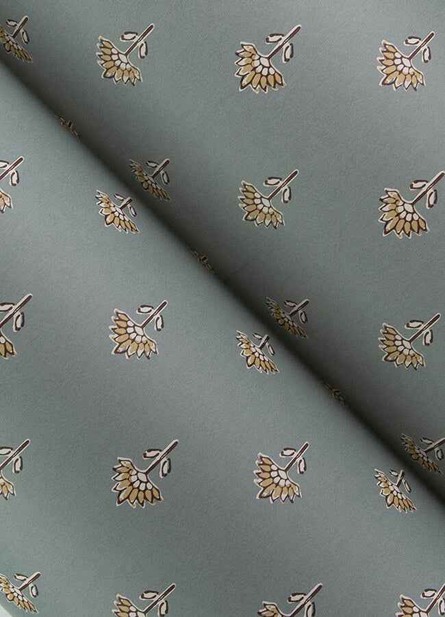 Surdiva Denim Floral Fan Wallpaper - York Wallcoverings - 4148-27456 - York Wallcoverings Wallpaper