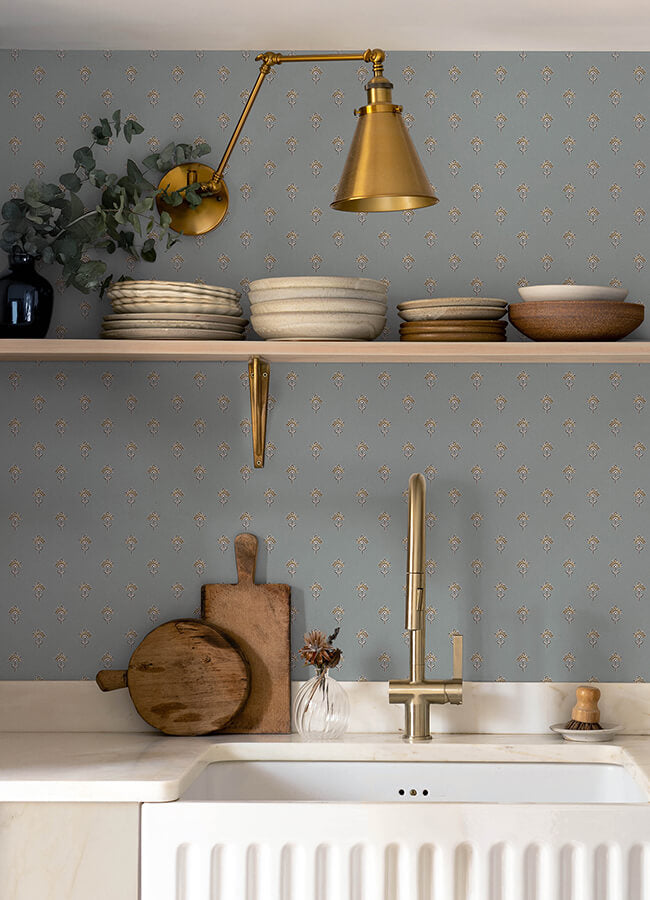 surdiva-denim-floral-fan-wallpaper-york-wallcoverings-4148-27456 - York Wallcoverings Papel pintado