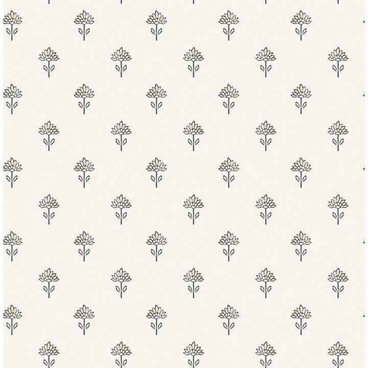 Surdiva Ivory Floral Fan Wallpaper - York Wallcoverings - 4148-27457