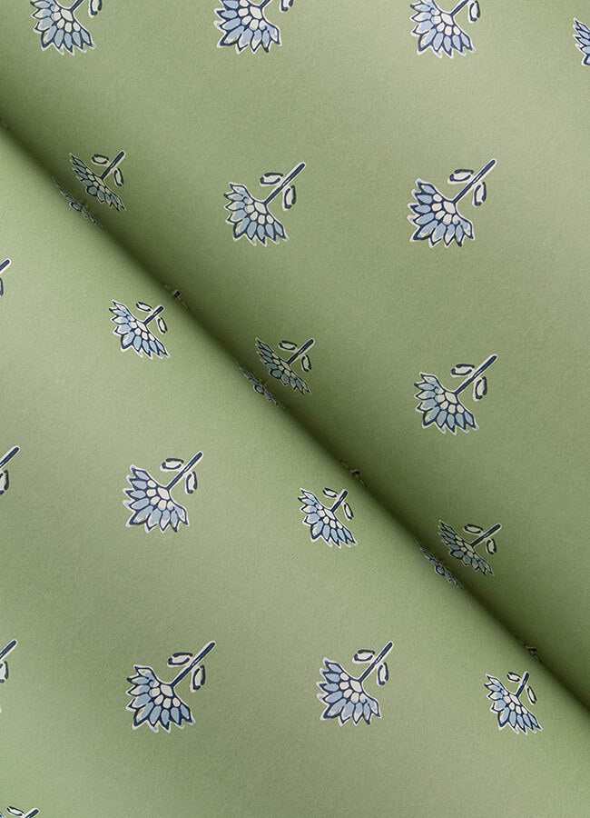 surdiva-green-floral-fan-wallpaper-york-wallcoverings-4148-27459 - York Wallcoverings Papel pintado