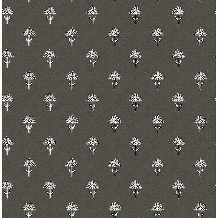 surdiva-black-floral-fan-wallpaper-york-wallcoverings-4148-27462 - York Wallcoverings Papel pintado