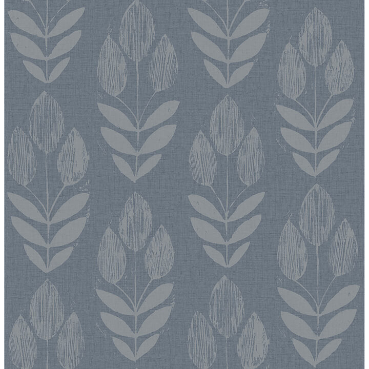 garland-denim-block-tulip-wallpaper-york-wallcoverings-4148-27473 - York Wallcoverings Wallpaper