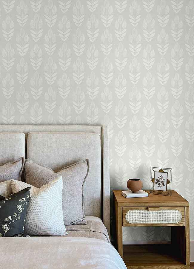 Garland Aqua Block Tulip Wallpaper - York Wallcoverings - 4148-27475 - York Wallcoverings Wallpaper