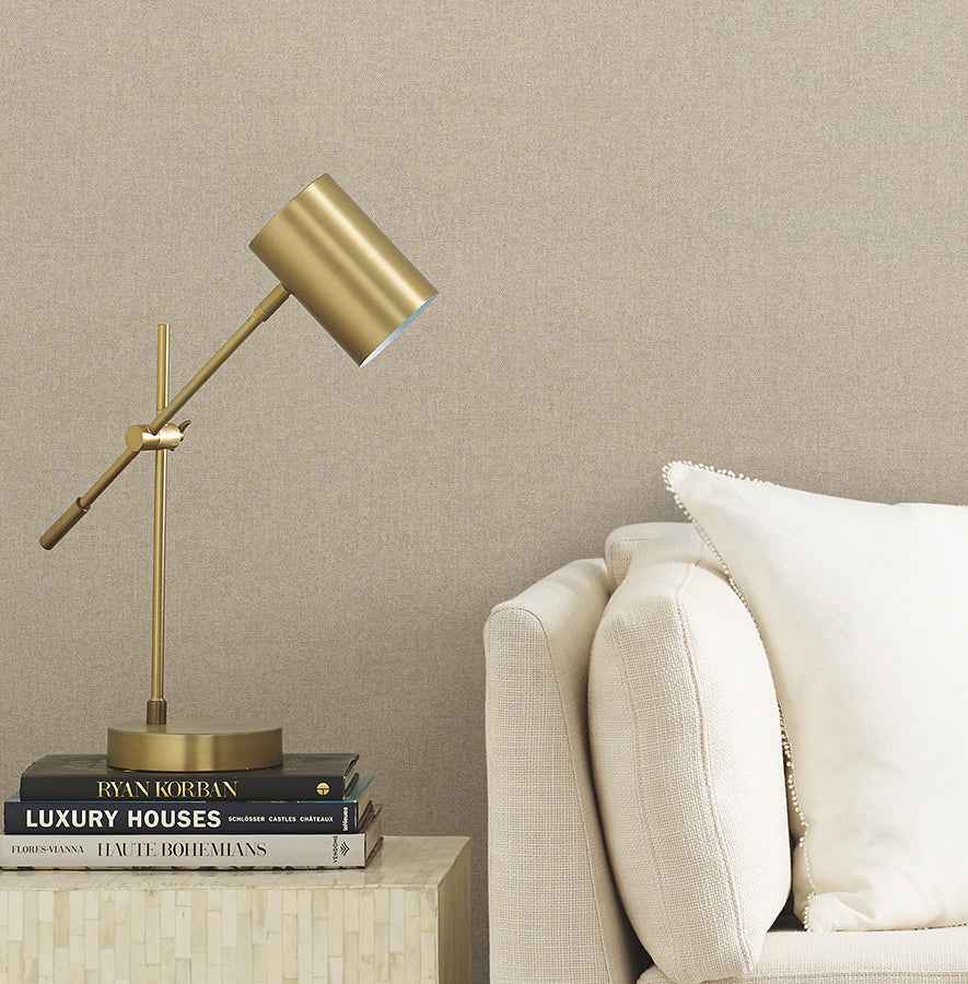 Herringbone Tweed Beige Woven Wallpaper - York Wallcoverings - 4178-4422 - York Wallcoverings Wallpaper