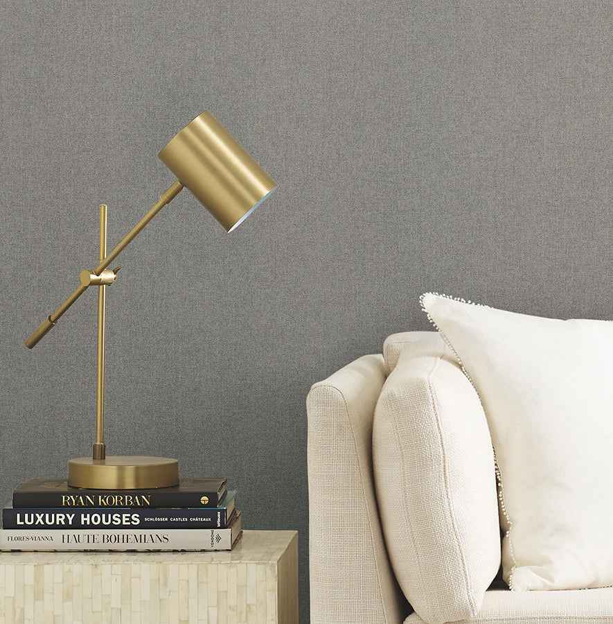Herringbone Tweed Grey Woven Wallpaper - York Wallcoverings - 4178-4423 - York Wallcoverings Wallpaper