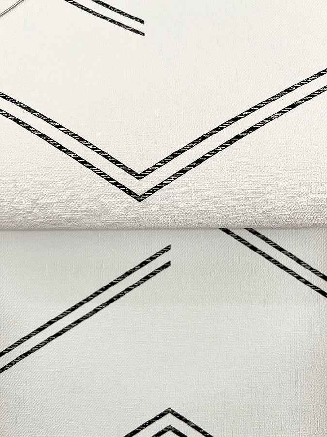 Aviator Ivory Abstract Chevron Wallpaper - York Wallcoverings - 4178-4436 - York Wallcoverings Wallpaper
