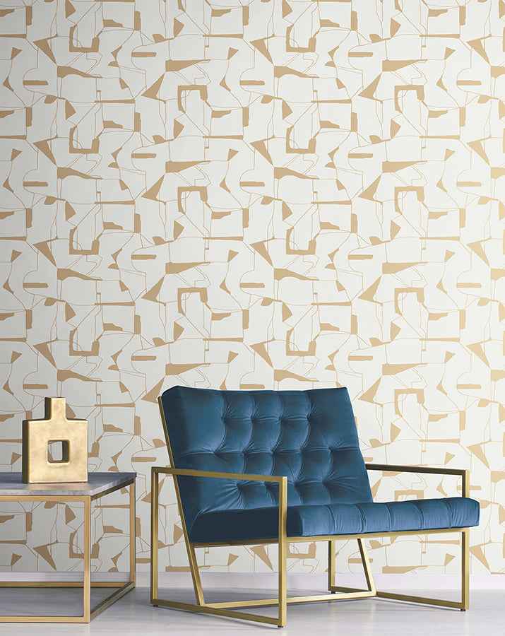 Calder Gold Abstract Wallpaper - York Wallcoverings - 4178-4446 - York Wallcoverings Wallpaper