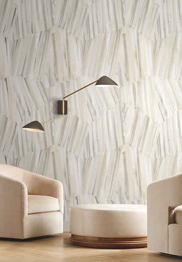 Masterwork Beige Brushstrokes Wallpaper - York Wallcoverings - 4178-4452 - York Wallcoverings Wallpaper