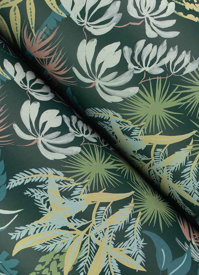 Everglades Dark Green Botanical Wallpaper - York Wallcoverings - 4172-27480 - York Wallcoverings Wallpaper