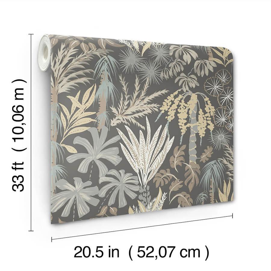 everglades-grey-botanical-wallpaper-york-wallcoverings-4172-27481 - York Wallcoverings Wallpaper