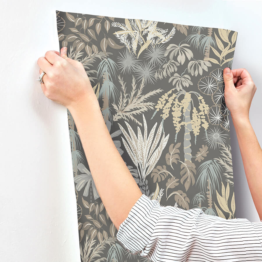 everglades-grey-botanical-wallpaper-york-wallcoverings-4172-27481 - York Wallcoverings Wallpaper