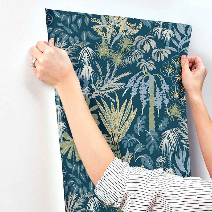 Everglades Teal Botanical Wallpaper - York Wallcoverings - 4172-27482 - York Wallcoverings Wallpaper