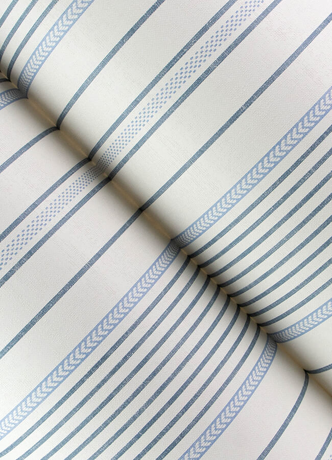 navarres-stripe-blue-faux-linen-wallpaper-york-wallcoverings-4172-27484 - York Wallcoverings Wallpaper