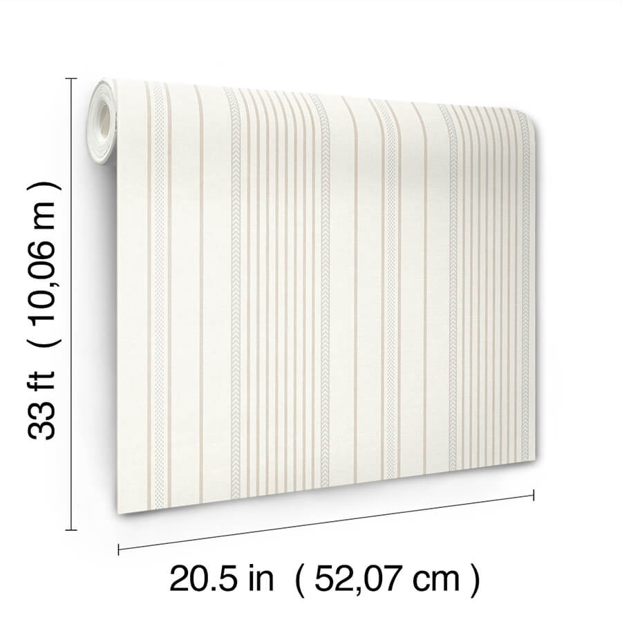navarres-stripe-neutral-faux-linen-wallpaper-york-wallcoverings-4172-27487 - York Wallcoverings Wallpaper