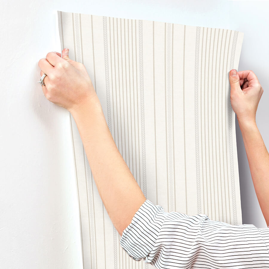navarres-stripe-neutral-faux-linen-wallpaper-york-wallcoverings-4172-27487 - York Wallcoverings Wallpaper