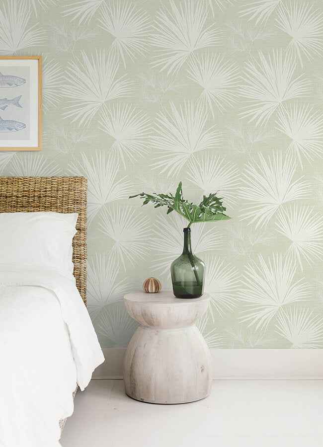 Hatteras Light Green Palms Wallpaper - York Wallcoverings - 4172-27490 - York Wallcoverings Wallpaper