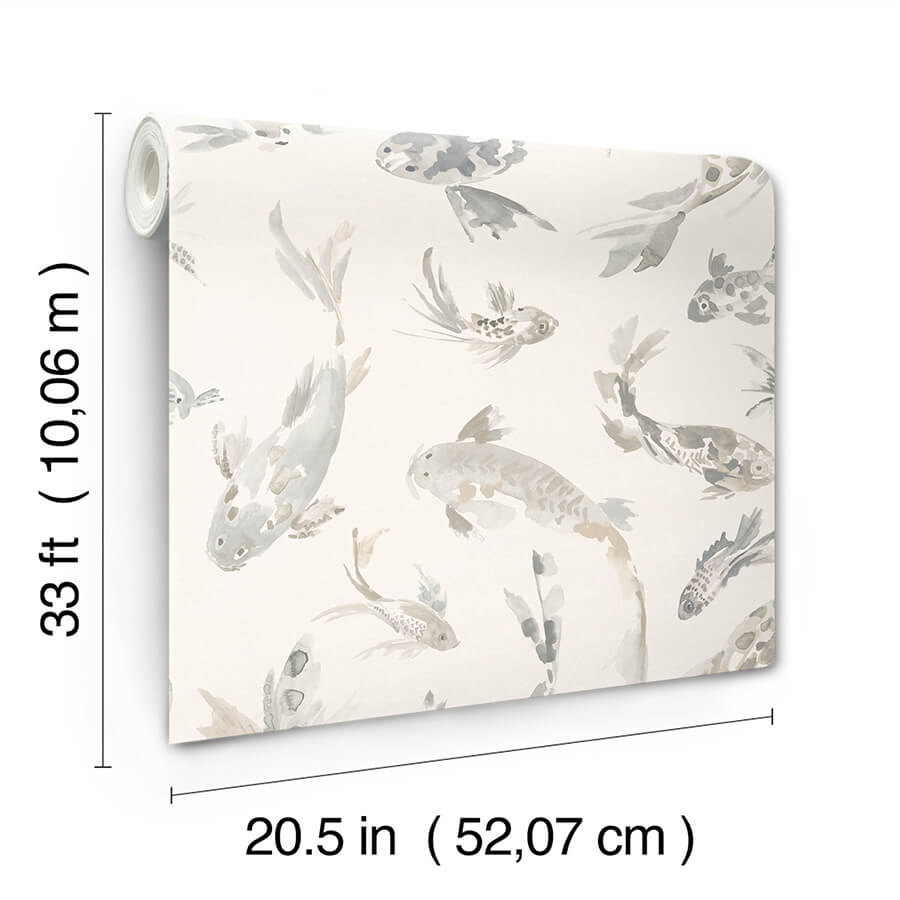 koi-stone-fish-wallpaper-york-wallcoverings-4172-27503 - York Wallcoverings Wallpaper