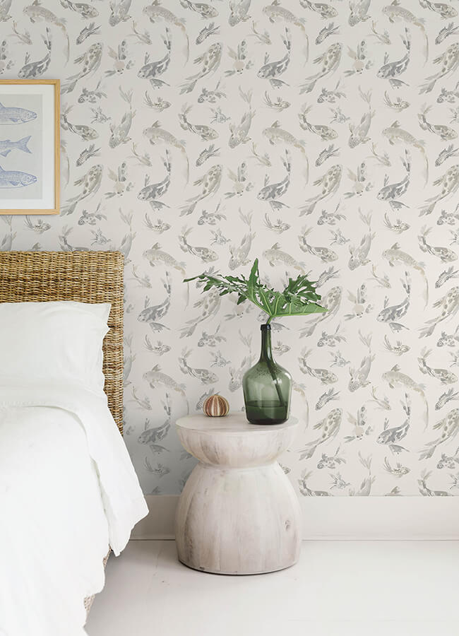 koi-stone-fish-wallpaper-york-wallcoverings-4172-27503 - York Wallcoverings Wallpaper