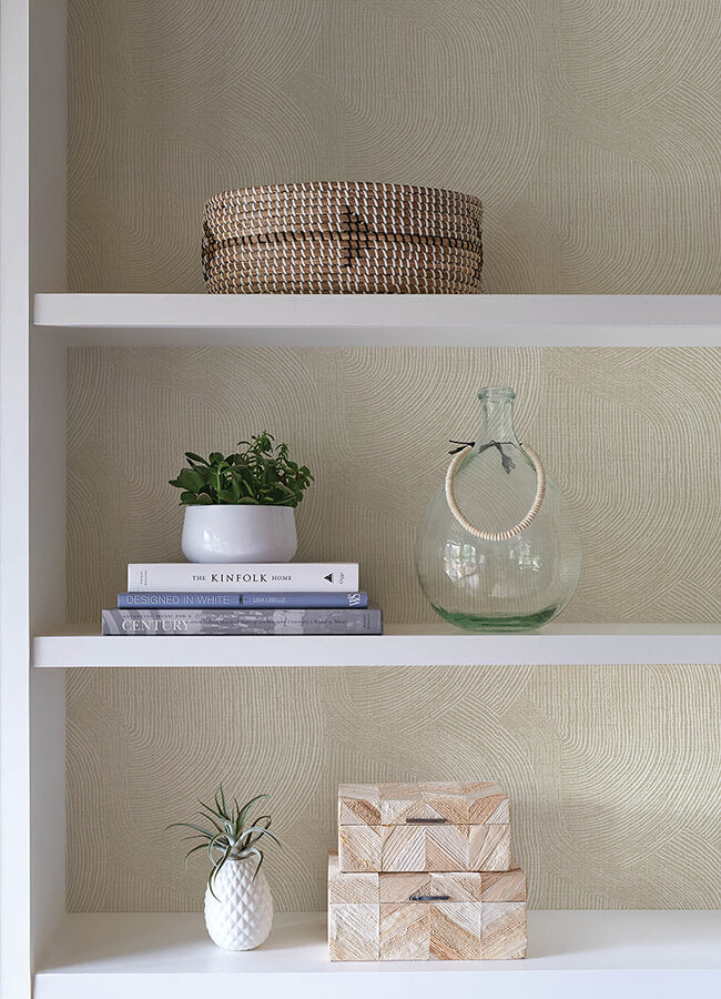 folly-champagne-zen-swirls-wallpaper-york-wallcoverings-4172-27504 - York Wallcoverings Wallpaper