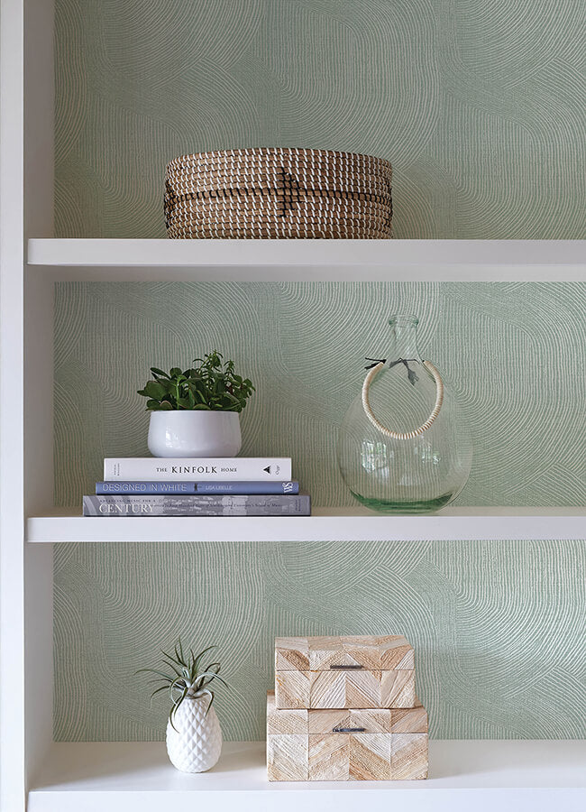 folly-seafoam-zen-swirls-wallpaper-york-wallcoverings-4172-27505 - York Wallcoverings Wallpaper