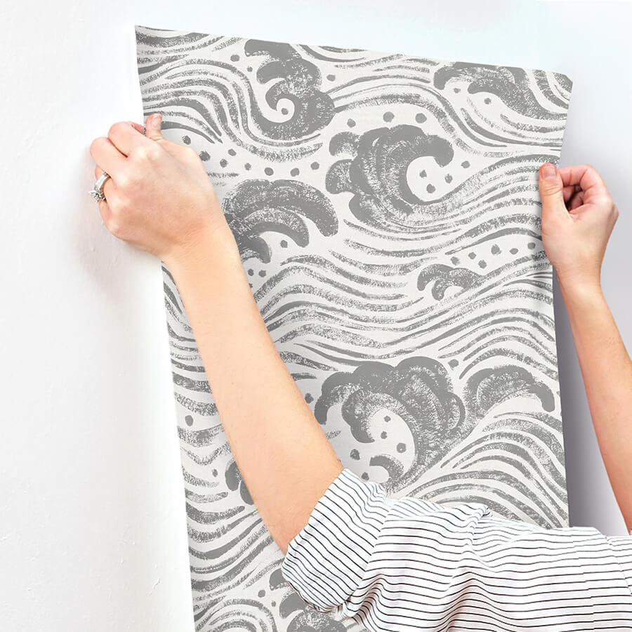 swell-charcoal-ocean-wave-wallpaper-york-wallcoverings-4172-27510 - York Wallcoverings Papel pintado