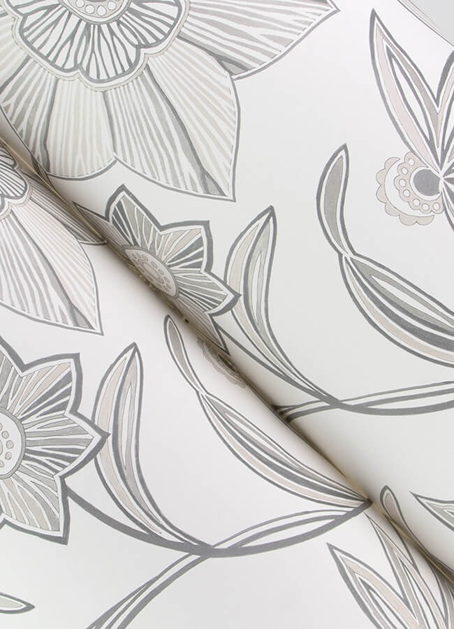star-flower-charcoal-floral-trail-wallpaper-york-wallcoverings-4172-27514 - York Wallcoverings Wallpaper