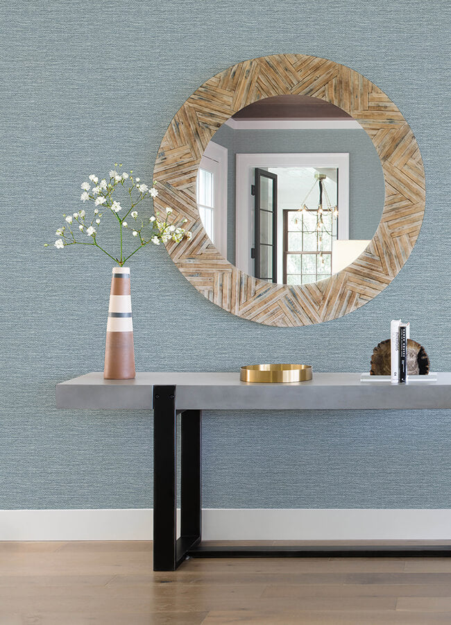 malin-denim-faux-grasscloth-wallpaper-york-wallcoverings-4172-27527 - York Wallcoverings Papel pintado