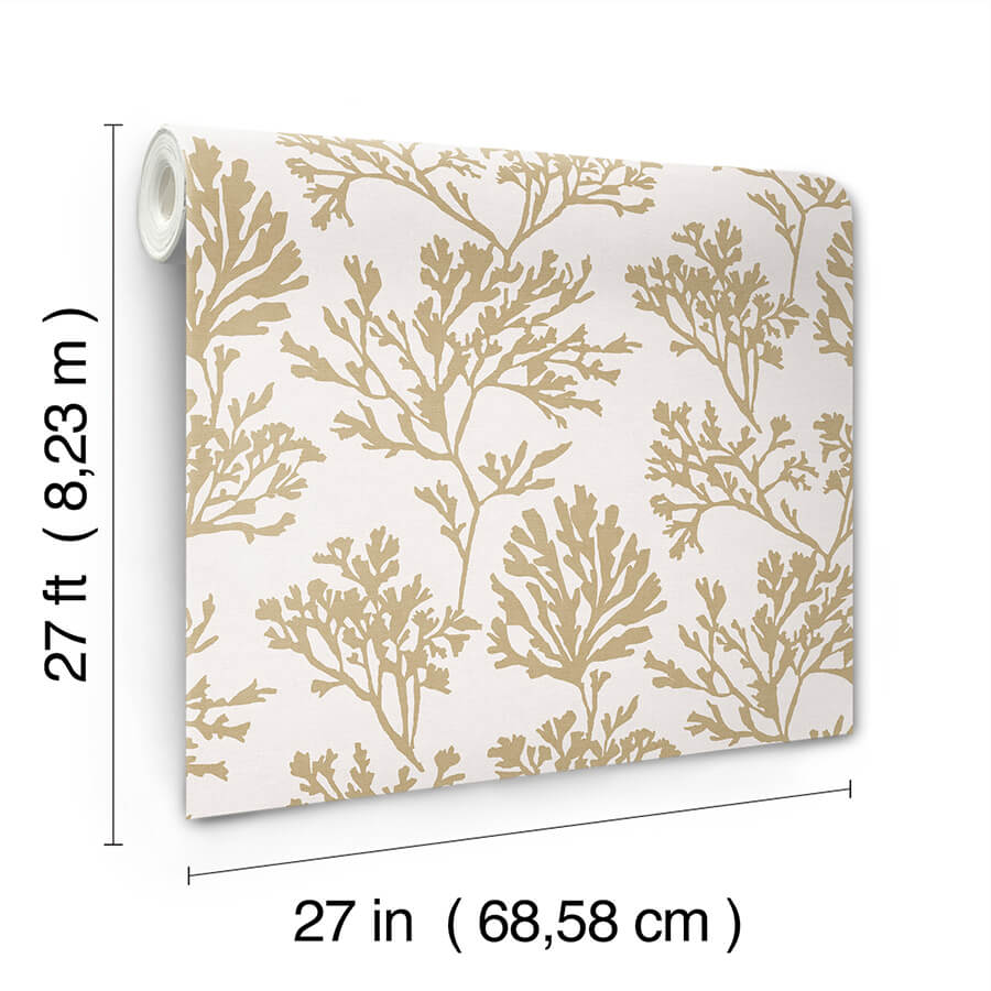 tortuga-gold-coral-weave-wallpaper-york-wallcoverings-4172-82002 - York Wallcoverings Papel pintado