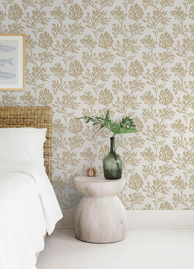tortuga-gold-coral-weave-wallpaper-york-wallcoverings-4172-82002 - York Wallcoverings Papel pintado