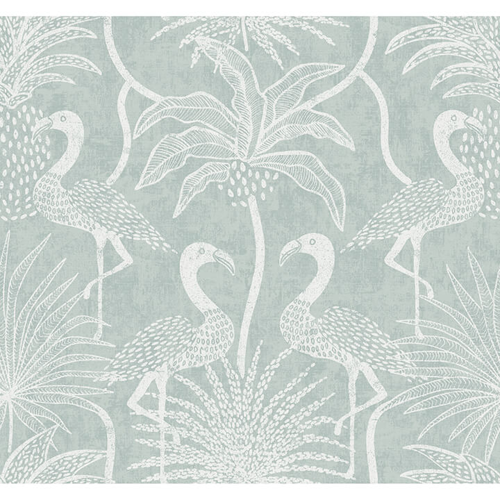 biscayne-turquoise-flamingo-beach-wallpaper-york-wallcoverings-4172-82004 - York Wallcoverings Wallpaper