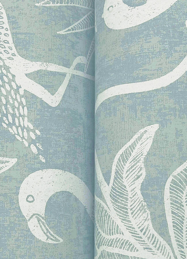 biscayne-turquoise-flamingo-beach-wallpaper-york-wallcoverings-4172-82004 - York Wallcoverings Papel pintado