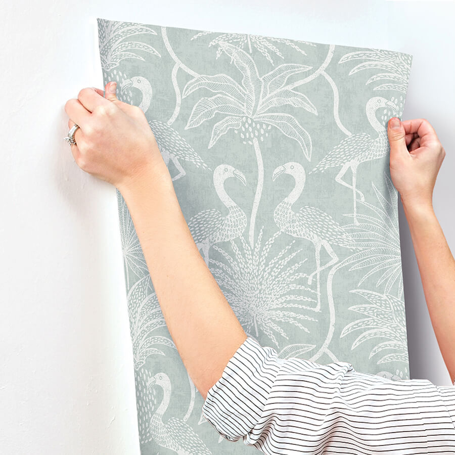 biscayne-turquoise-flamingo-beach-wallpaper-york-wallcoverings-4172-82004 - York Wallcoverings Papel pintado