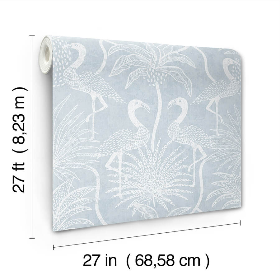 biscayne-sky-blue-flamingo-beach-wallpaper-york-wallcoverings-4172-82005 - York Wallcoverings Papel pintado