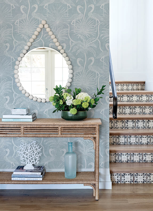 biscayne-sky-blue-flamingo-beach-wallpaper-york-wallcoverings-4172-82005 - York Wallcoverings Papel pintado