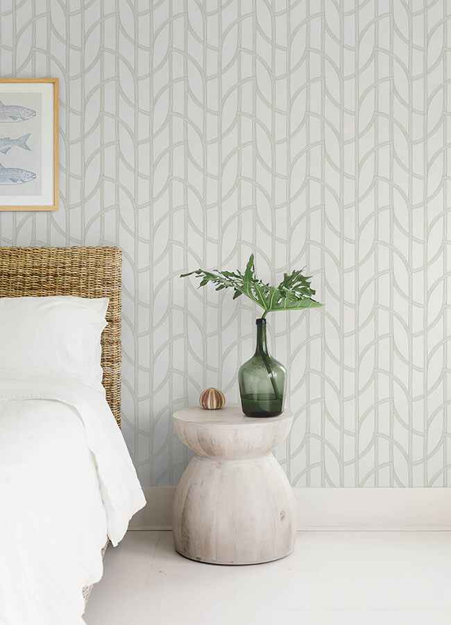 Salvo Light Green Curved Contours Wallpaper - York Wallcoverings - 4172-82009 - York Wallcoverings Wallpaper