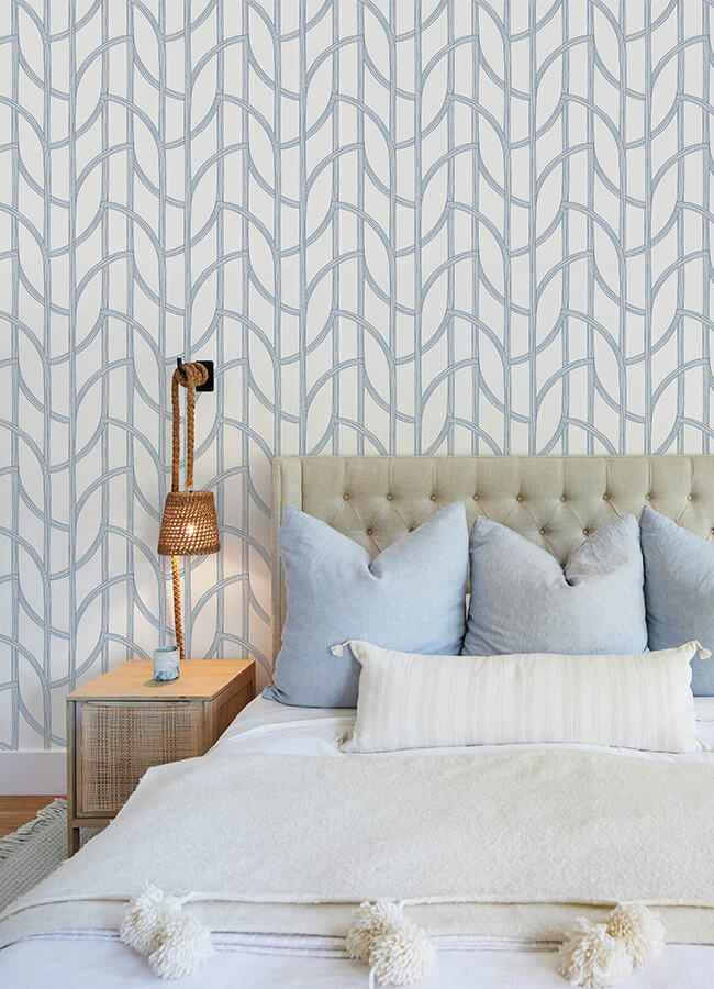 Salvo Navy Curved Contours Wallpaper - York Wallcoverings - 4172-82010 - York Wallcoverings Wallpaper