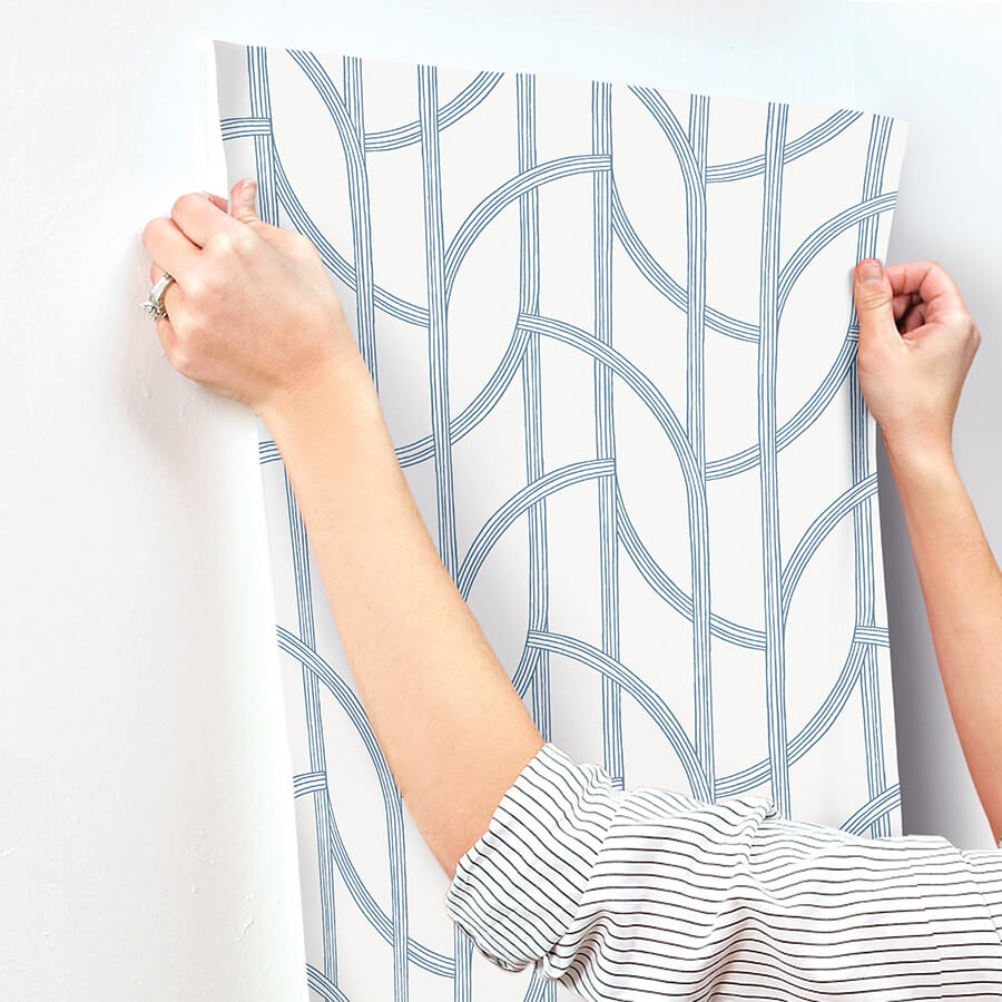 salvo-navy-curved-contours-wallpaper-york-wallcoverings-4172-82010 - York Wallcoverings Wallpaper